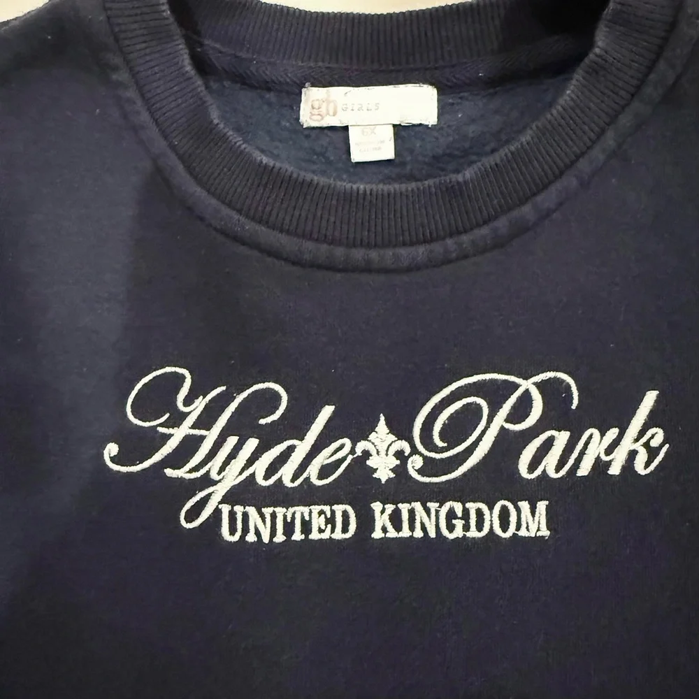 GB Girls Navy Hyde Park New York Sweatshirt - Picture 3 of 3